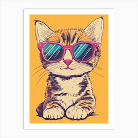 Cute Cat In Sunglasses 7 Art Print