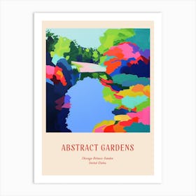 Colourful Gardens Chicago Botanic Garden Usa 3 Red Poster Art Print