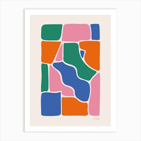 Solid Fluid Multicoloured Original Bright Abstract Art Print