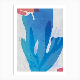 Blue Plant Art Print Art Print