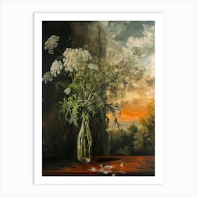 Baroque Floral Still Life Queen Annes Lace 4 Art Print