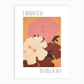 Hibiscus In Bloom Flowers Bold Illustration 4 Art Print