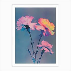 Iridescent Flower Carnation 1 Art Print