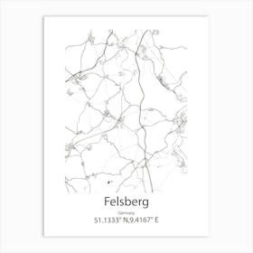 Felsberg,Germany Minimalist Map Art Print