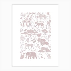 Dusty Pink Safari Art Print