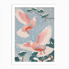 Vintage Japanese Inspired Bird Print Partridge 1 Art Print