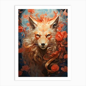 Fox Floral Art Print