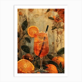 Aperol Spritz Art Print with Oranges Art Print