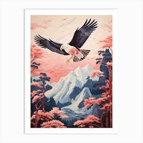 Vintage Japanese Inspired Bird Print Bald Eagle 1 Art Print