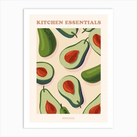 Avocado Pattern Illustration Poster 3 Art Print