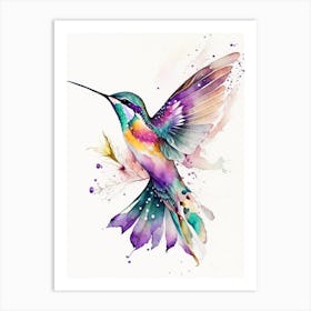 Hummingbird Patterns Cute Neon Art Print