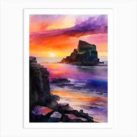 The Giant S Causeway Watercolour 3 Art Print