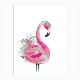 Flamingo In Watercolour Art Print