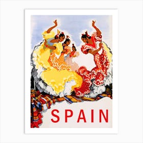 Spain, Traditional Female Dancers Art Print