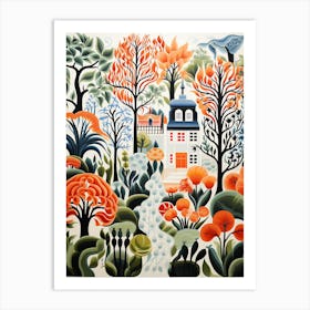 Fredriksdal Museum And Gardens Sweden Modern Illustration 1 Art Print