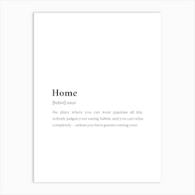 Home Funny Definition Wall Art Print