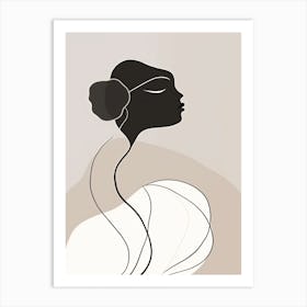 Woman Silhouette Line Art Abstract 2 Art Print