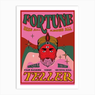 Pink Fortune Teller Art Print