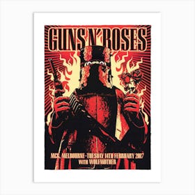 Guns N Roses, Wolfmother Melbourne Tour High Quality Premium Poster Art Print