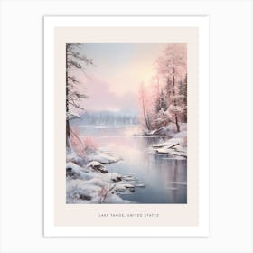 Dreamy Winter Painting Poster Lake Tahoe Usa 1 Art Print