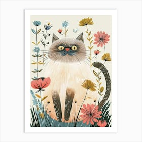 Himalayan Cat Storybook Illustration 2 Art Print