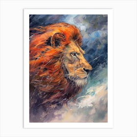 Transvaal Lion Family Bonding Fauvist Painting 3 Art Print