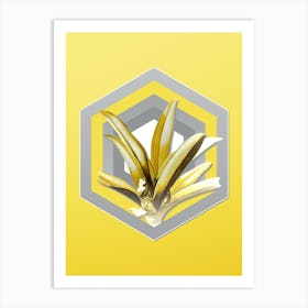 Botanical Boat Lily in Gray and Yellow Gradient n.136 Art Print