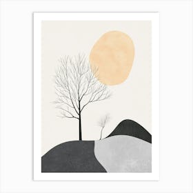 Two Trees On A Hill Art Print