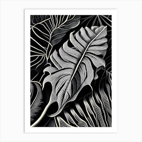 Breadfruit Leaf Linocut Art Print