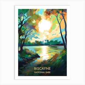 Biscayne National Park Travel Poster Illustration Style 4 Art Print