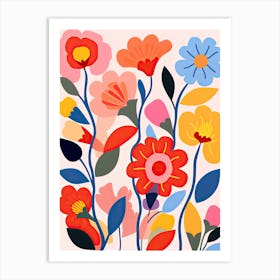 Floral Fiesta: Inspired by Henri Matisse's Palette Art Print
