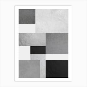 Black and gray geometry 1 Art Print