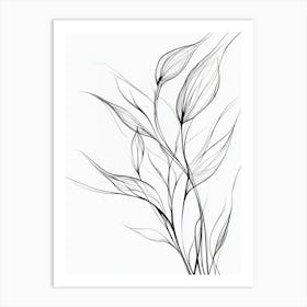 Abstract Drawing Of A Flower Art Print