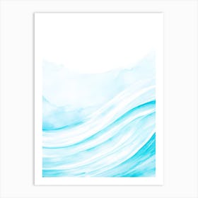 Blue Ocean Wave Watercolor Vertical Composition 150 Art Print