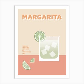Margarita Cocktail Pink Yellow Colourful Kitchen Bar Wall Art Print