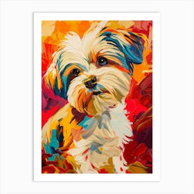 Maltese dog colourful painting Art Print