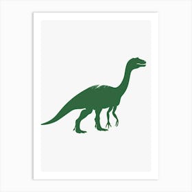 Green Dinosaur Silhouette 4 Art Print