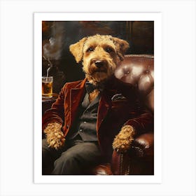 Classy Airedale At The Bar 18 Art Print