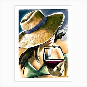 Woman Drinking Art Print