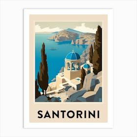 Santorini 5 Vintage Travel Poster Art Print