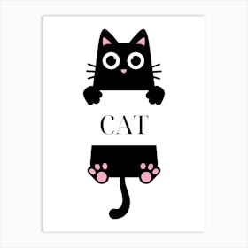 Cat Holding A Sign Art Print