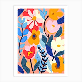 Floral Rhapsody: A Matisse-inspired Flowers Market Mosaic Art Print