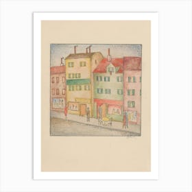 A Street With A Pastry Shop, Mikuláš Galanda Art Print