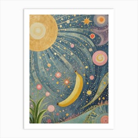 Whimsical Cosmic Banana Art Print