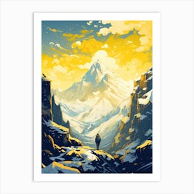 Man In The Mountains Art Print