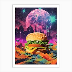 Hamburger Space Collage 3 Art Print