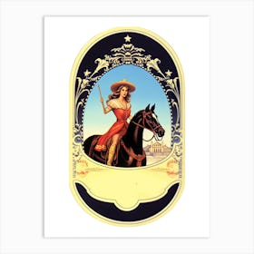 1950w Vintage Cowgirl Label 2 Art Print