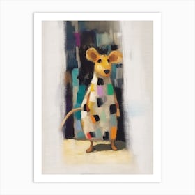 Mouse 2 Kids Patchwork Painting Art Print