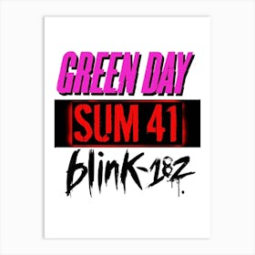 Green Day Sum 41 Blink - 82 Art Print