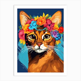 Somali Cat With A Flower Crown Painting Matisse Style 3 Art Print